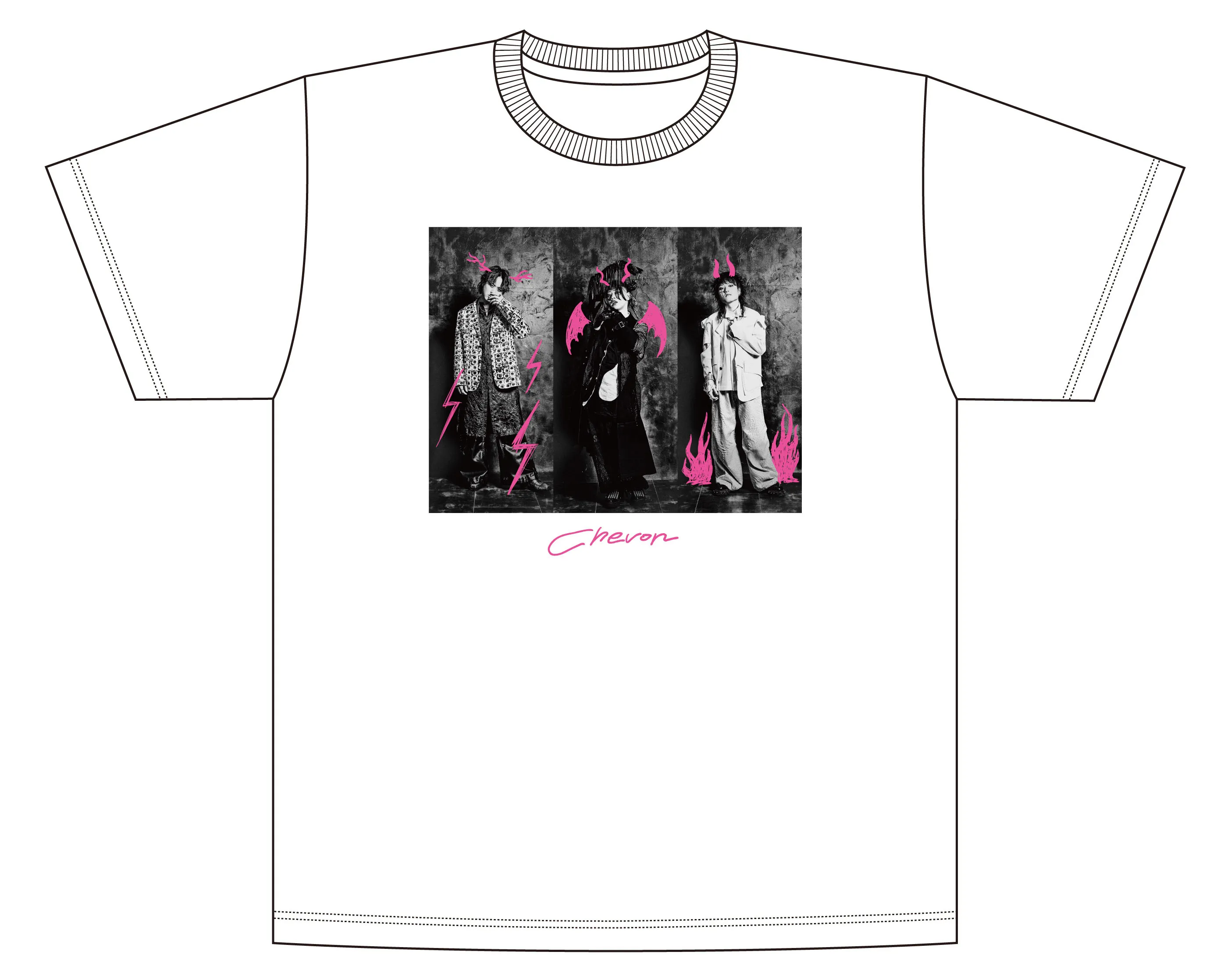 ChevonフォトプリントTシャツ / ホワイト / Official Goods Shop