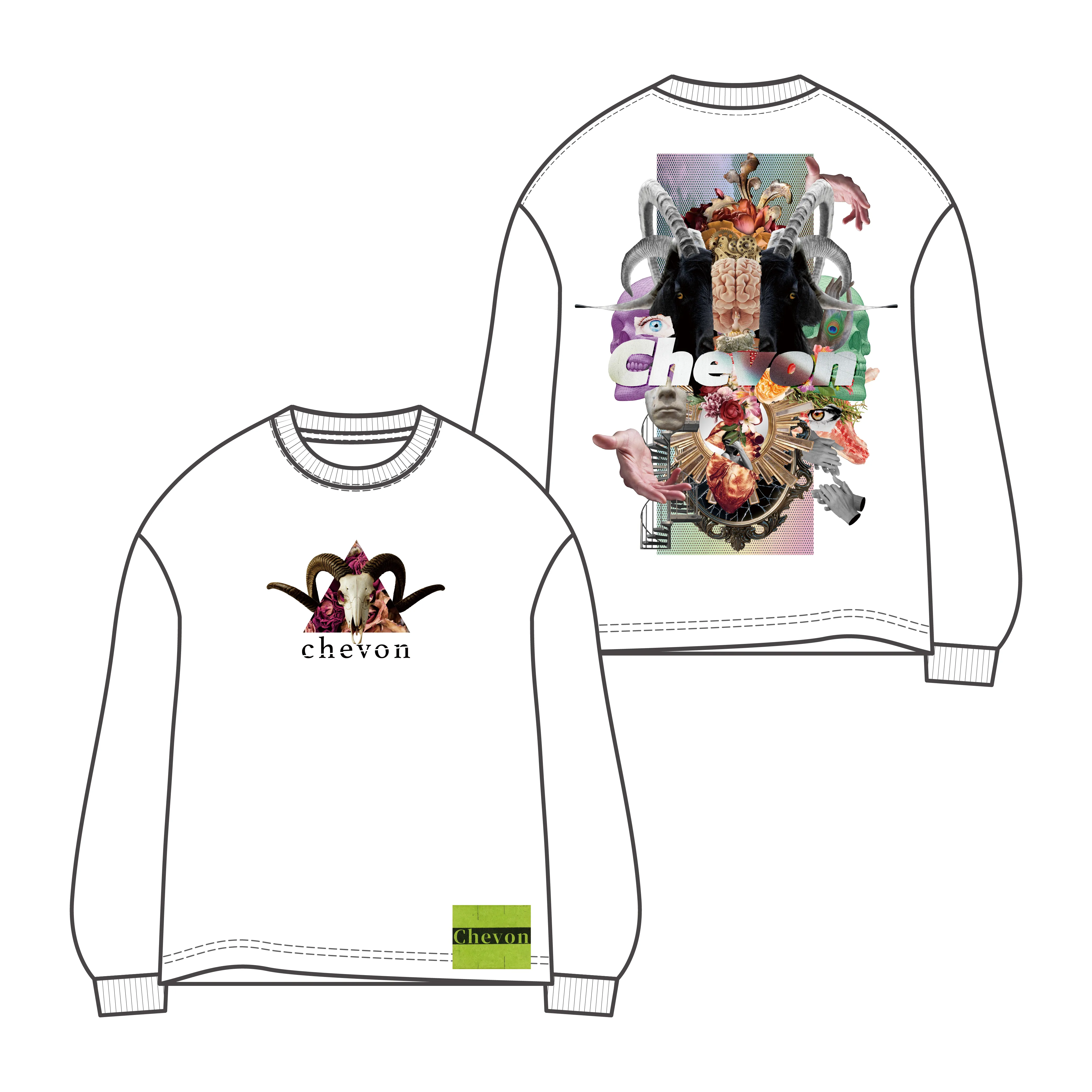 ChevonコラージュアートロンT ChevonコラージュアートロンT / ホワイト / Official Goods Shop