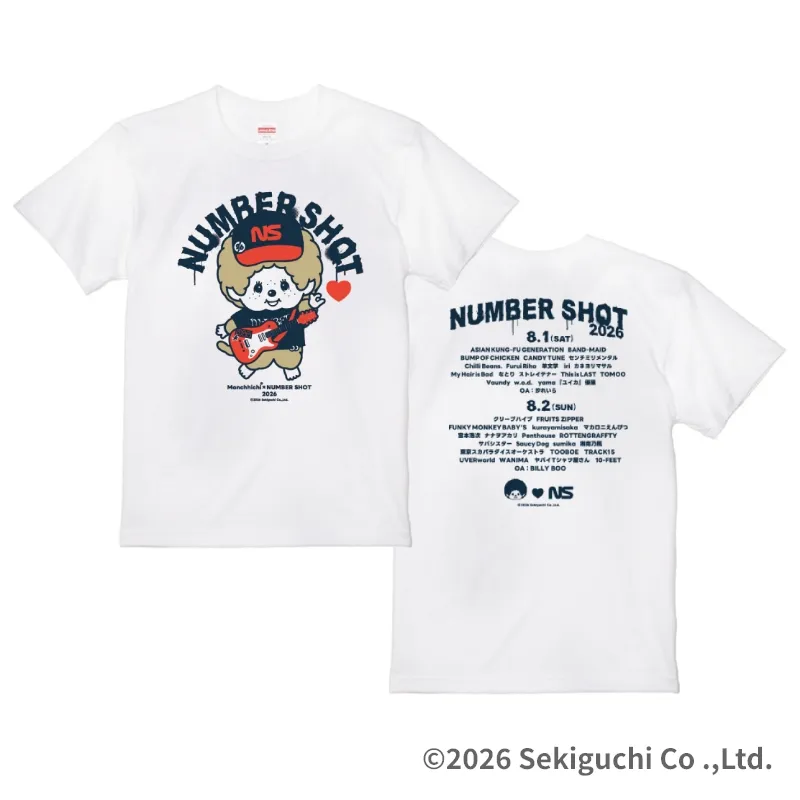 福岡NUMBER SHOT 2026 モンチッチ Tシャツ ナンバーショット モンチッチ Tシャツ / WHITE / Official Goods Shop