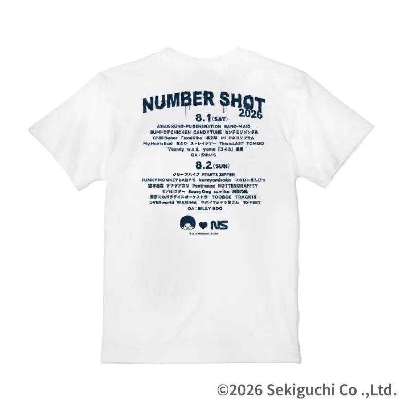 NUMBER SHOT 2026 モンチッチ Tシャツ ナンバーショット 新品 モンチッチ Tシャツ / WHITE / Official Goods Shop