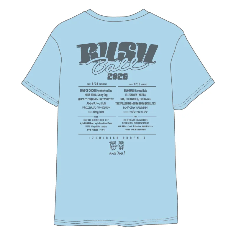 RUSH BALL 2026 ロゴTシャツ オンラインガチャ限定カラー　Lサイズ RUSH BALL 2026 ロゴTシャツ / ライトブルー / Official Goods Shop