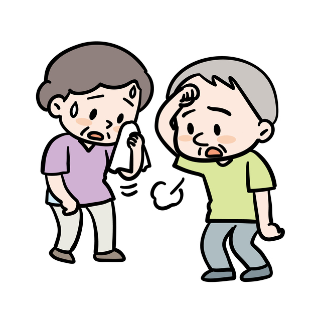 汗を拭く人,