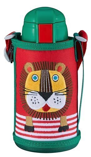 タイガー魔法瓶(TIGER) 水筒 600ml ストロー コップ 2WAY ステンレスボトル 子供用 ポーチ付き 保冷 保温 洗いやすい コロボックル ライオン MBR-G06GRL,幼稚園,水筒,