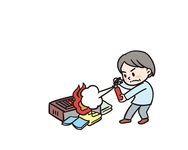 消火する人,