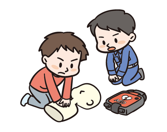 AEDを使用する人,