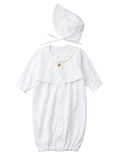 [ANGELIEBE エンジェリーベ] ベビー服 日本製 スムース タキシード風 フード付き ドレス 新生児 セレモニードレス お宮参り 退院 男の子 2点セット 50-70㎝ オフシロ 50129011,ベビー,セレモニードレス,