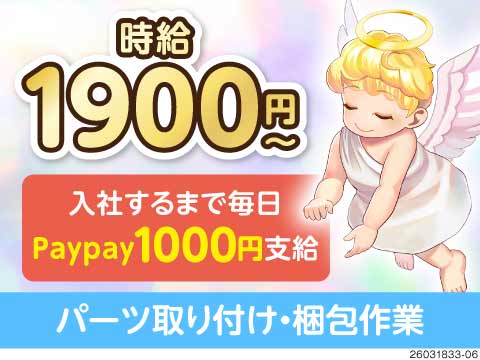 自動車の検査/月収例53万円/寮費無料/日払い可/工場/製造