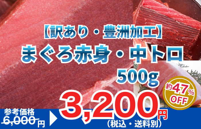 260130_【訳あり・豊洲加工】まぐろ赤身/中トロ 約500g