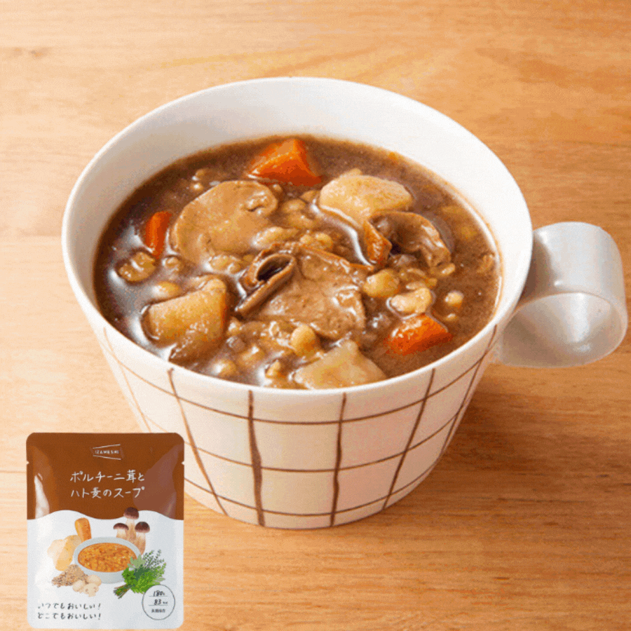 ポルチーニ茸とハト麦のスープ　180g