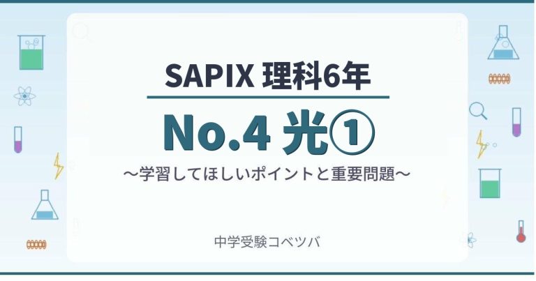 SAPIX6年生 理科：No.4『光①』】今週の学びの話をしよう│中学受験
