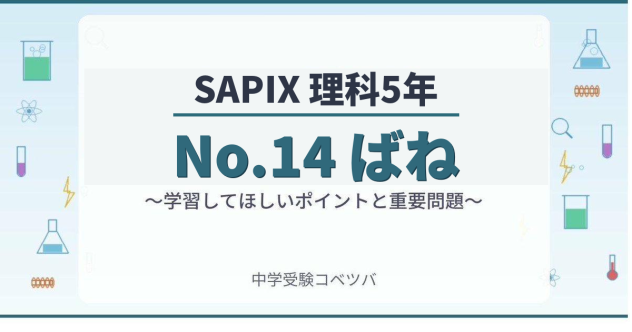 【SAPIX5年生 理科:No.14『ばね』~力学②~】今週の学びの話をしよう