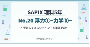 【SAPIX5年生 理科：No.20『浮力①~力学⑤~』】今週の学びの話をしよう