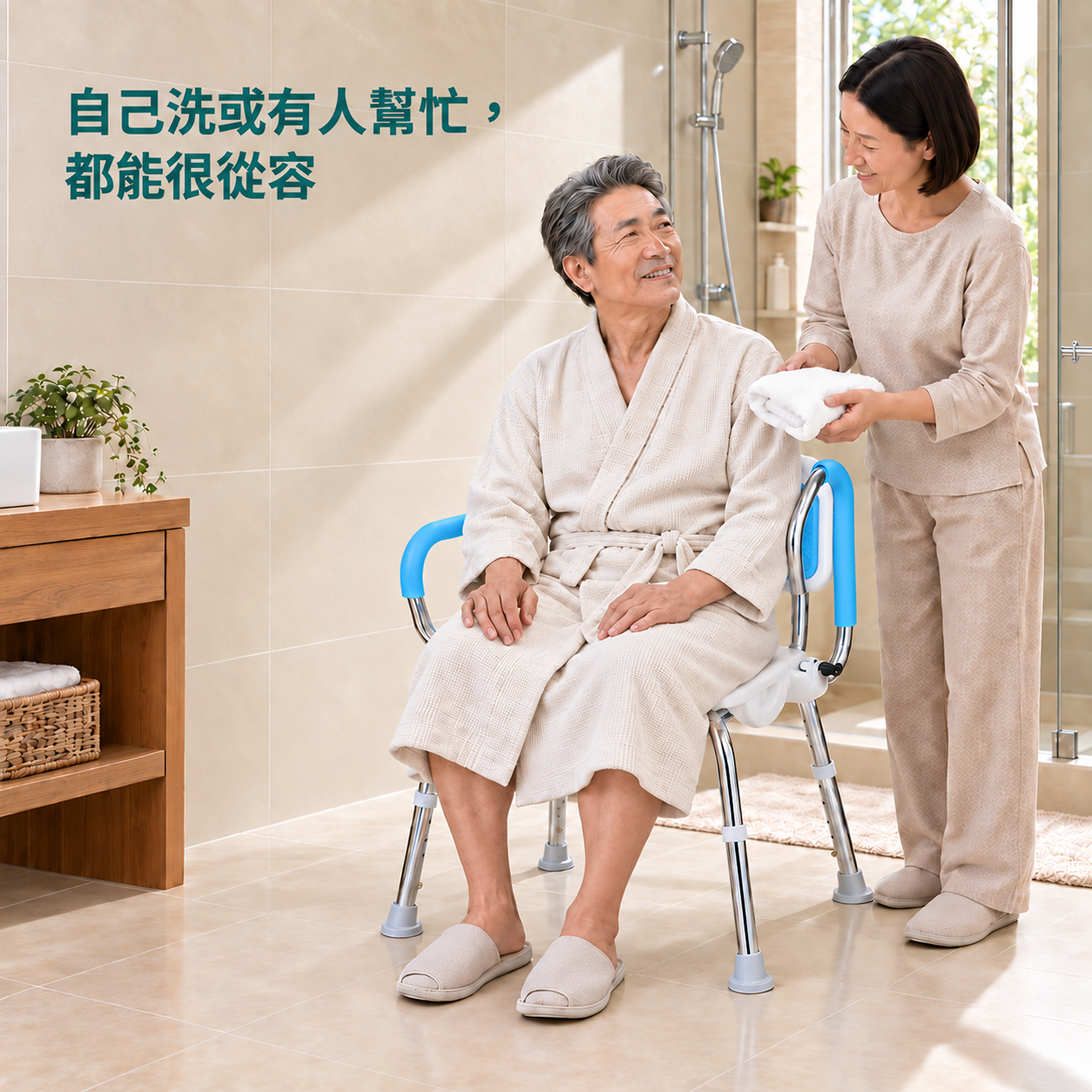 自己洗或有人協助，都能更從容