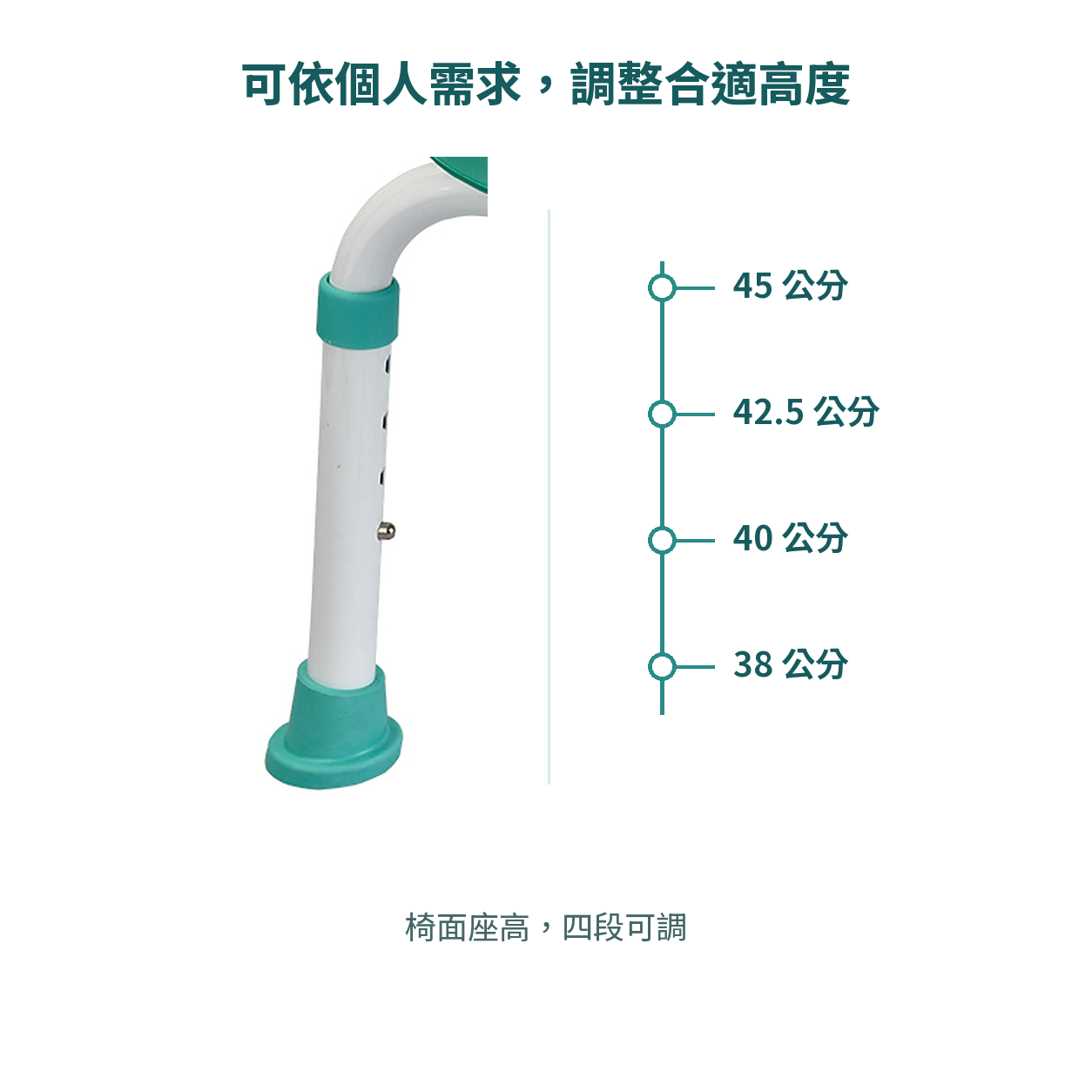 洗澡椅椅面座高四段可調