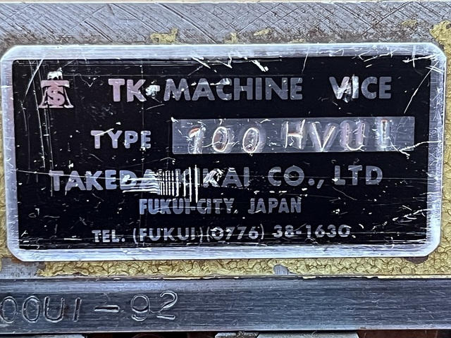 TAKEDA MACHINE TOOLS TK-100HVUI Vice Image 9