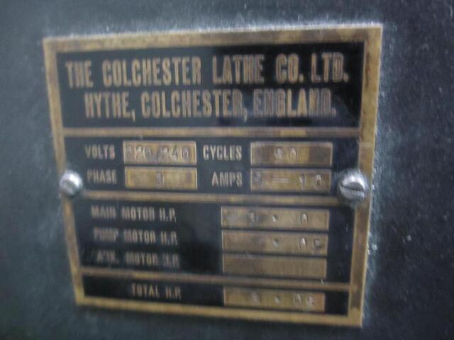 COLCHESTER 5×20  CHIPMASTER 旋盤 の画像 7枚目