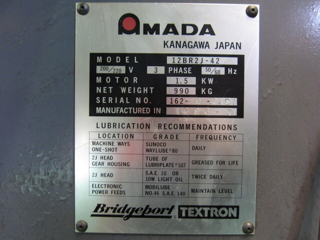 Bridge port(アマダ) 12BR2J-42 立型フライス盤 の画像 2枚目