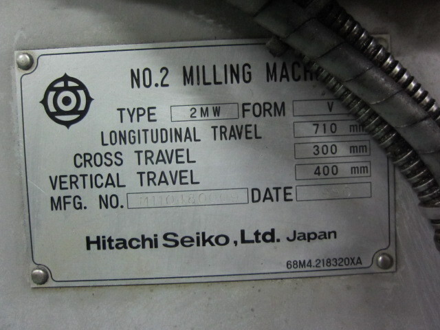 HITACHI SEIKO 2MW-V Vertical Milling Machine Image 2