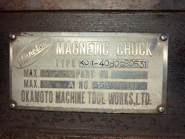 Okamoto Machine Tool Works KCT-4080S80531 Magnet Chuck Image 2