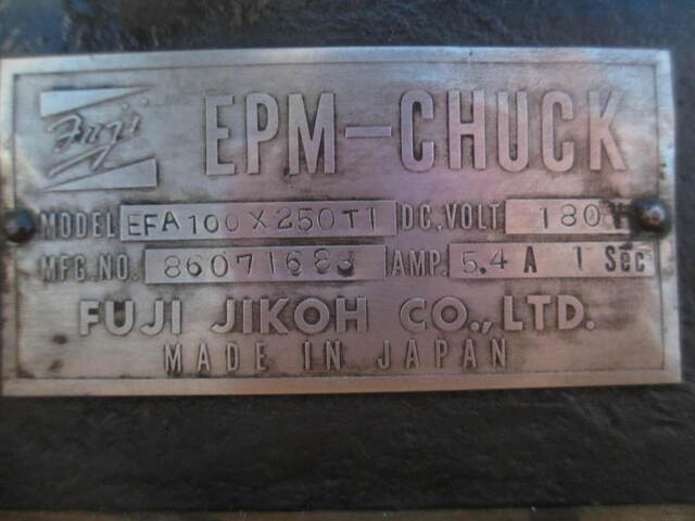 FUJI JIKOH フジ磁工 EFA100×250T1 Magnet Chuck Image 3