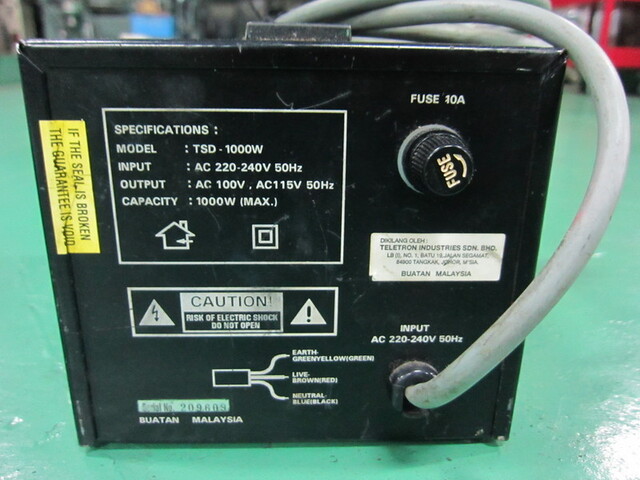 TELETRON TSD-1000W 発電機/トランス の画像 2枚目