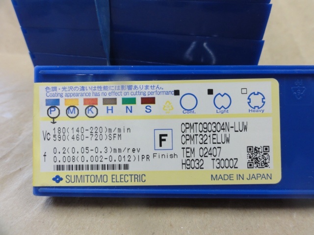 住友電気工業 CPMT090304N-LUW インサート・チップ の画像 3枚目
