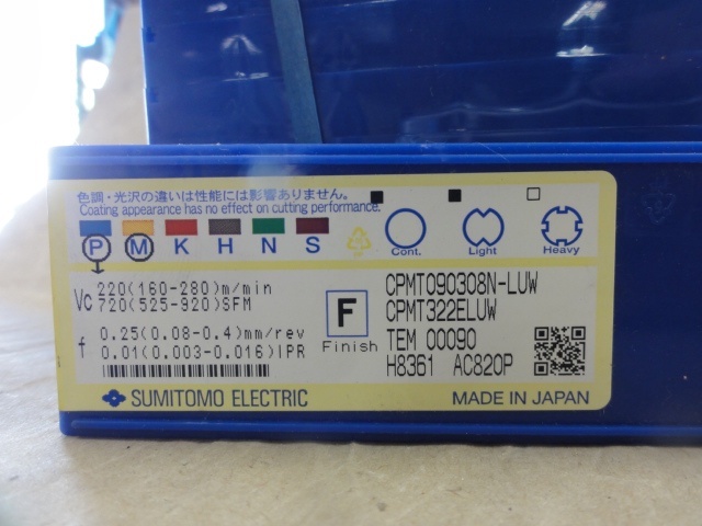 住友電気工業 CPMT090308N-LUW インサート・チップ の画像 3枚目