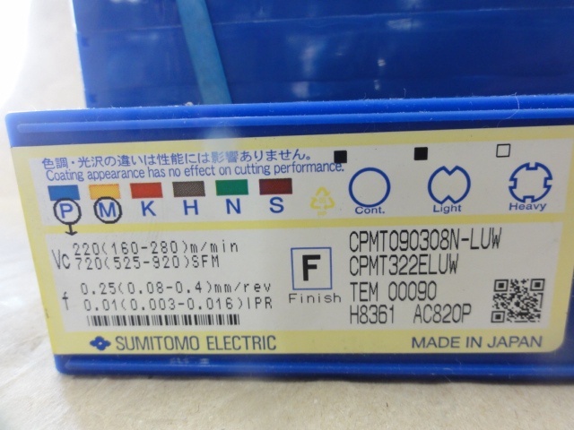 Sumitomo Electric Industries CPMT090308N-LUW Insert Chip Image 3