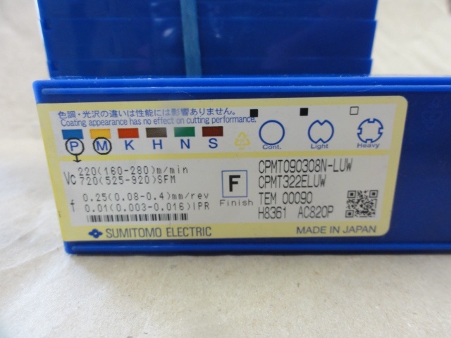 住友電気工業 CPMT090308N-LUW インサート・チップ の画像 3枚目