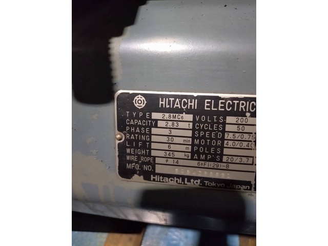 Hitachi Industrial Equipment Systems 2.8MC-T65 Hoist Image 8