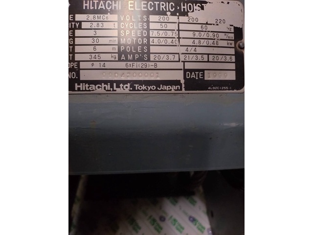 Hitachi Industrial Equipment Systems 2.8MC6 Hoist Image 3