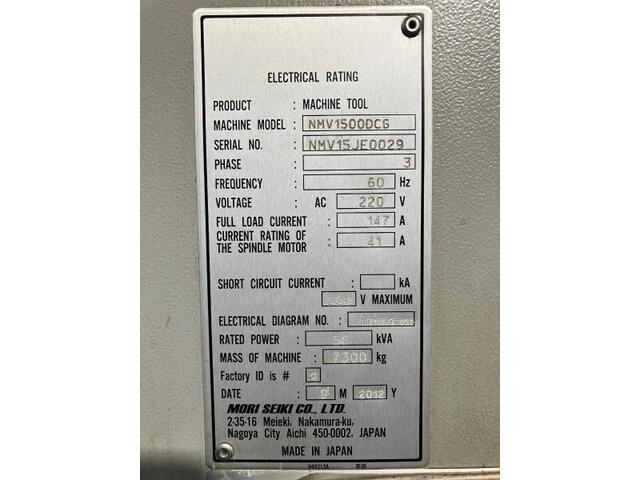 MORI SEIKI NMV1500DCG Vertical Machining Center Image 2