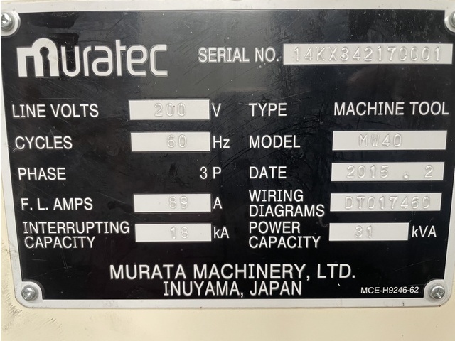 村田機械 Muratec MW40 NC Lathe Image 7