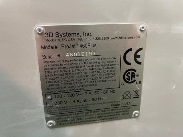3D Systems ProJet460Plus 3Dプリンター の画像 5枚目