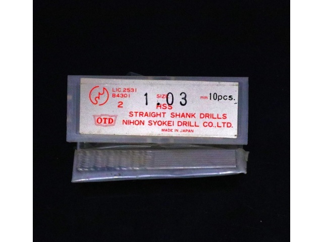 日本小径ドリル 1.03 8個 未使用 Drill Image 1