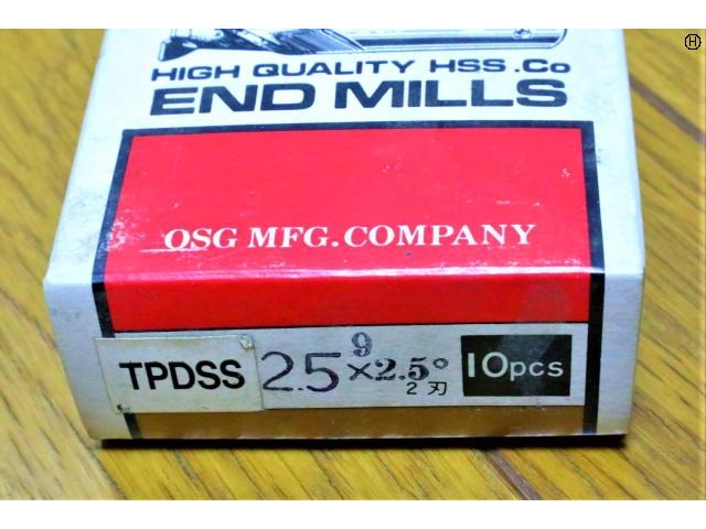 OSG 2.5 2.5° TPDSS 2枚刃 6個 未使用 エンドミル の画像 2枚目