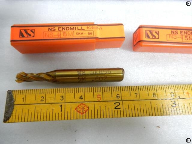 日進工具 NS 5M SKH56 刃径5mm 2本 エンドミル の画像 2枚目