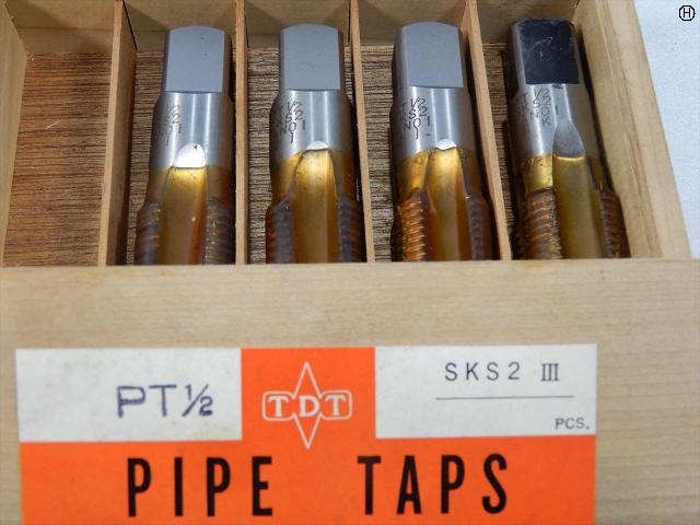 田野井製作所 PT1/2 4本 タップ・ダイス・ねじ切り工具 の画像 2枚目