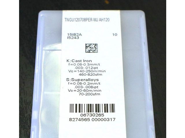 TUNGALOY TNGU120708PER-MJ AH120 10個 未使用 Insert Chip Image 2