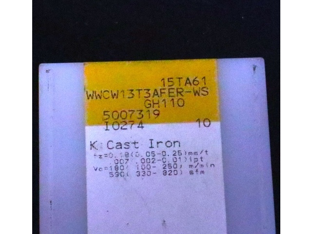 TUNGALOY WWCW13T3AFER-WS GH110 10個 未使用 Insert Chip Image 2