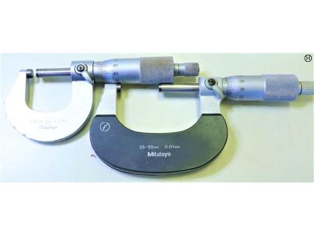 ミツトヨ 0〜25.25〜50mm 0.01mm 計2個 マイクロメーター（外側） の画像 2枚目