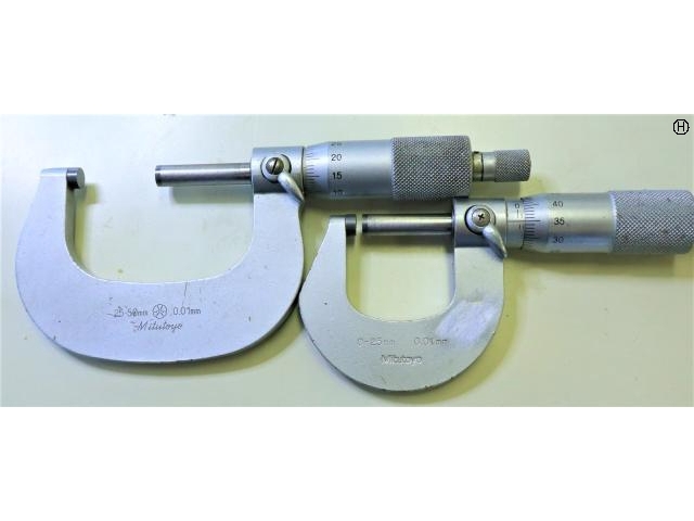 ミツトヨ 0〜25.25〜50mm 0.01mm 計2個 マイクロメーター（外側） の画像 2枚目