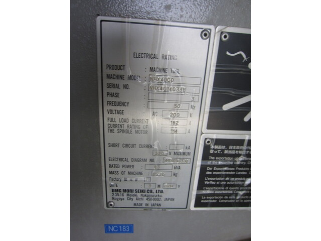 MORI SEIKI NHX4000 Horizontal Machining Center Image 4