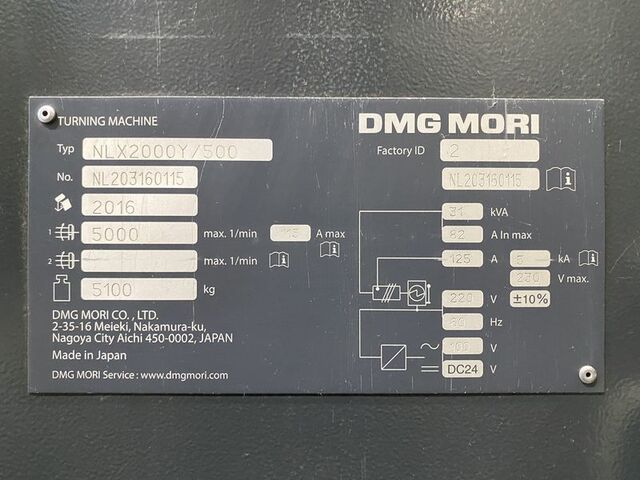 DMG MORI NLX2000Y/500 NC Multi-tasking Machine Image 8