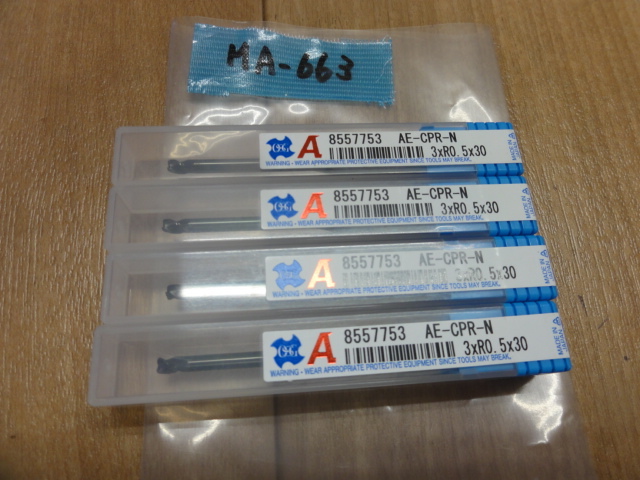 OSG AE-CPR-N3XR0.5X30(未使用品) エンドミル の画像 1枚目