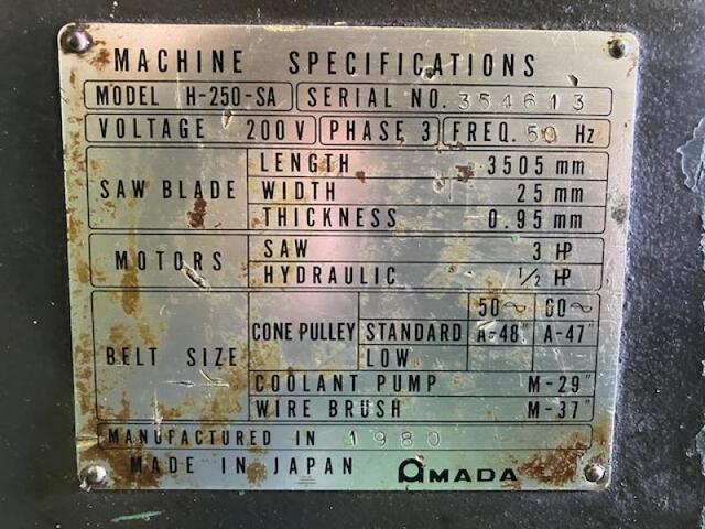 AMADA HA-250SA Band Saw Image 2