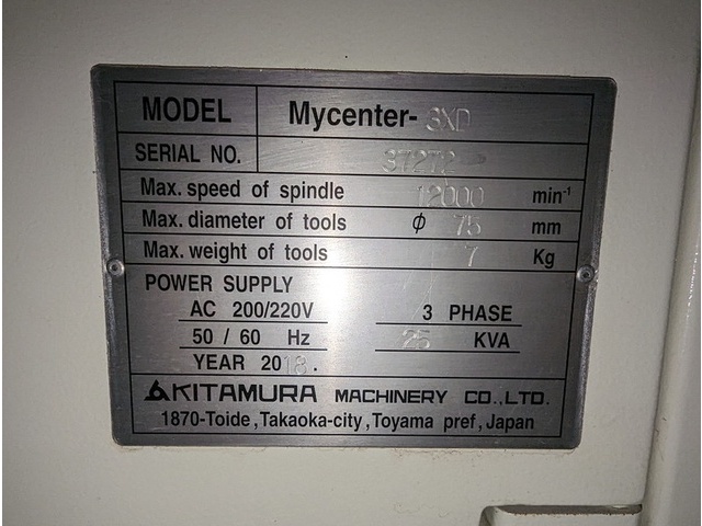KITAMURA MACHINERY Mycenter-3XD Vertical Machining Center Image 6