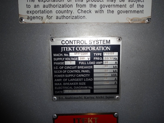 ジェイテクト FV965S 立型マシニングセンタ の画像 7枚目