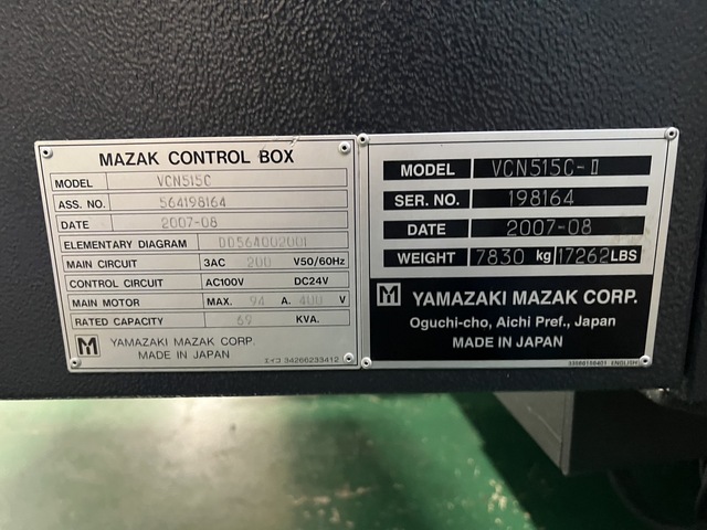 MAZAK VCN 515C-II Vertical Machining Center Image 9