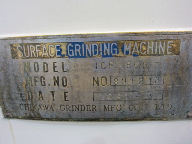 ICHIKAWA GRINDER MFG ICB-800 Rotary Grinder Image 2